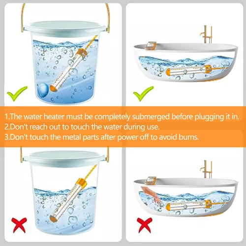  Calentador de agua de inmersión, con cubierta de acero  inoxidable 304, control inteligente de temperatura y termómetro digital  LCD, calentador de cubo portátil, calienta 5 galones de agua en minutos, 