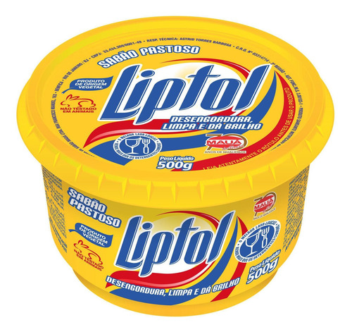 Sabão Em Pasta Para Lava Louça Liptol Tradicional - Kit 18un