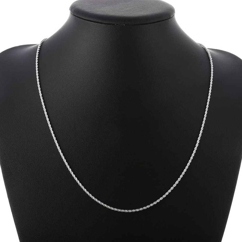 Collar Cadena Unisex Trenzado Plata 22p