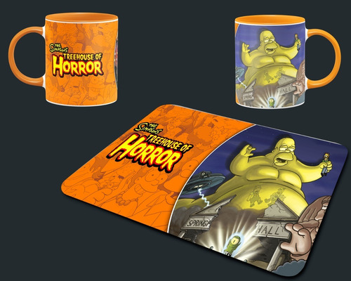 Mousepad Simpson + Taza, Regalo Personalizado A1