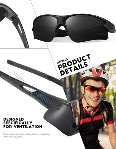Anyluv Gafas Sol Polarizadas Uv, Deporte Y Protección