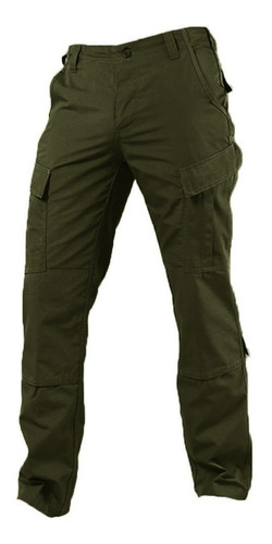 Pantalón Táctico Corte Acu Verde Ripstop Algodón/poliéster