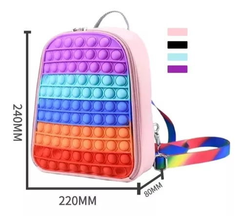 Mochila Pop It Fidget Toy Bolso Escolar Mujer Niña Cartera