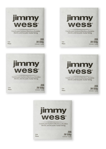 5 Cuerdas Jimmy Wess Guitarra Acust/elect. Calibre 08 Jw-008