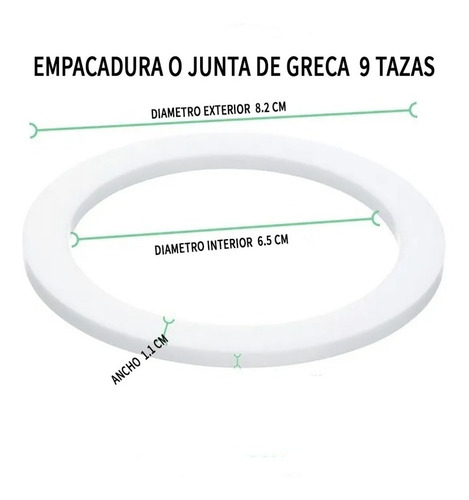 Imagen 3 de 7 de Kit Repuesto De Greca 9 Tazas Embudo Goma Filtro Asa Pomo