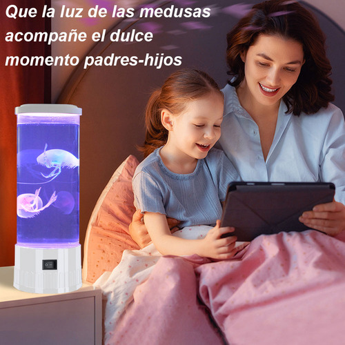 Lámpara De Medusas Led Lámpara De Escritorio Luz De Noche Pantalla Blanco