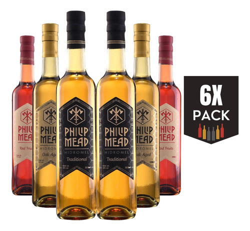 Pack Com 6 Garrafas - Degustação De Hidroméis Philip Mead
