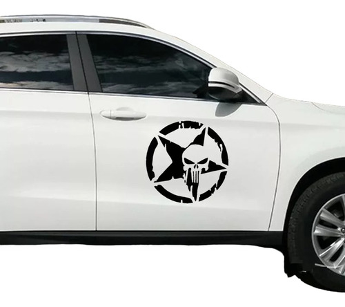 Sticker Punisher Pentáculo Estrella Camioneta Auto Suv 