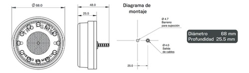 Plafón 12-24v Led Ámbar Alta Y Baja Ayco - Trogrim