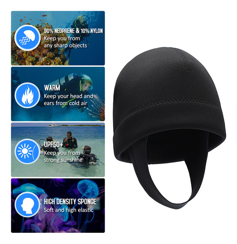 Gorro De Surf Y Kayak Para Buceo Uv, Capucha Cálida Para Esn