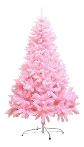 Arbol De Navidad Frondoso Rosado 210cm - 1000 Ramas