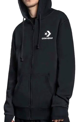 Campera C/capucha Converse Lifestyle Hombre Nova Negro Blw