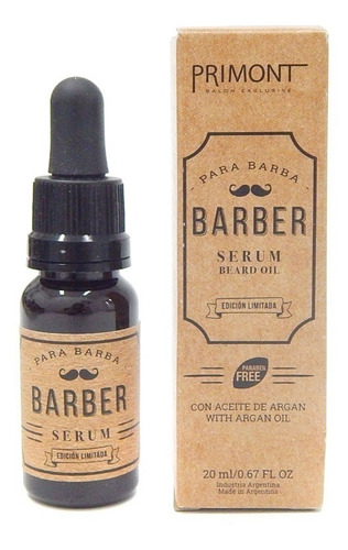 Serum Para Barba Con Aceite De Argan X 20ml Primont Barberia