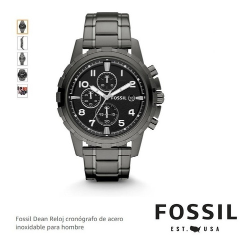 Reloj Hombre Fossil Dean Fs4721 Cronógrafo Acero Inoxidable