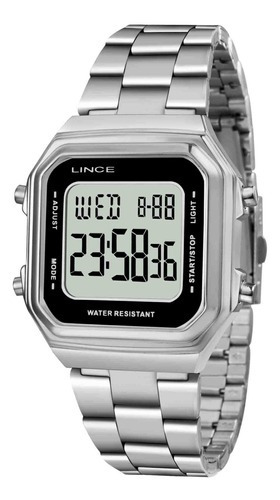Relógio Feminino Digital Quadrado Prata Lince Sdm615l Bxsx