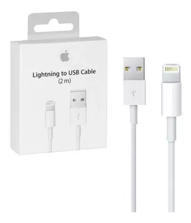 Cable iPhone 5 5s 5se 6 6s 7 8 X Xs Max 2 Metros Original Sellados Apple Usa - De Regalo Cable Lightning Reforzado Local