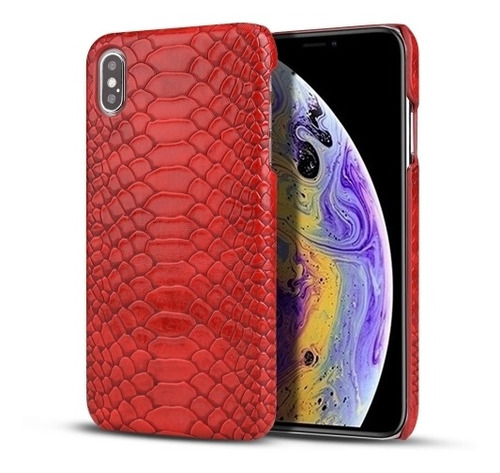 Estuche Duro Iphone Xs Snakeskin Texture Pc Pu Gris