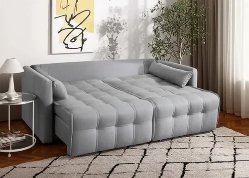 Sofá Cama Retrátil Linho Com Rinheira Bom Pastor Innova Cor Linho...