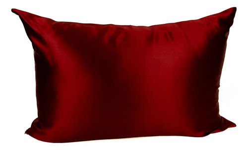 Funda De Almohada De Seda Burgundy - King