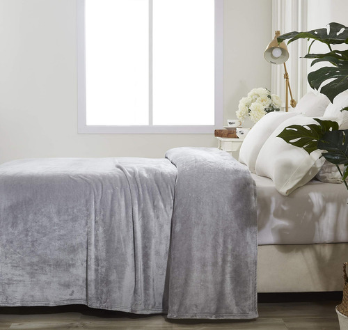 Cozy Bed Manta Polar De Franela Súper Suave Y Afelpada, Gris
