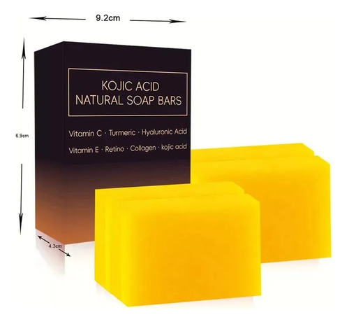 65 G* 4 Piezas Jabón De Ácido Kójico Blanqueador De Cúrcuma