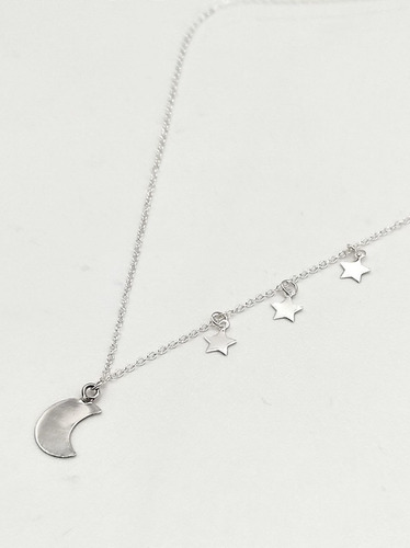 Imagen 2 de 3 de Collar Estrellas Y Lunas Plata 925