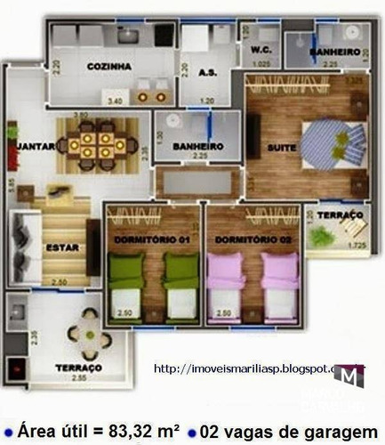 Apartamento Com 3 Dormitórios À Venda, 86 M² Por R$ 580.000,00 - Cascata - Marília/sp - Ap0308