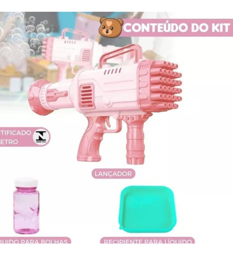 Bazuca Pistola De Brinquedo Fazer Bolinhas De Sabão 32 Furos Cor Azul