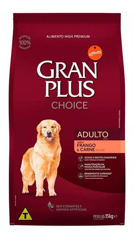 Ração P/ Cães Adultos Choice Frango E Carne 15kg Granplus