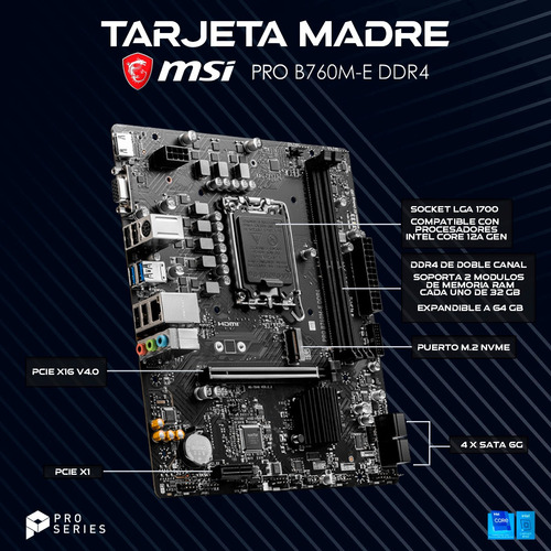 Pc Trabajo Intel Core I5 12400 16g Ram 500 Ssd Completa Wifi