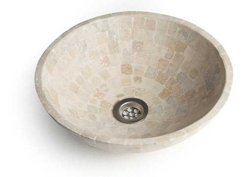 Imagen 3 de 5 de Set Unico Bacha Travertino Griferia Vanitory 40cm Baño Sfo