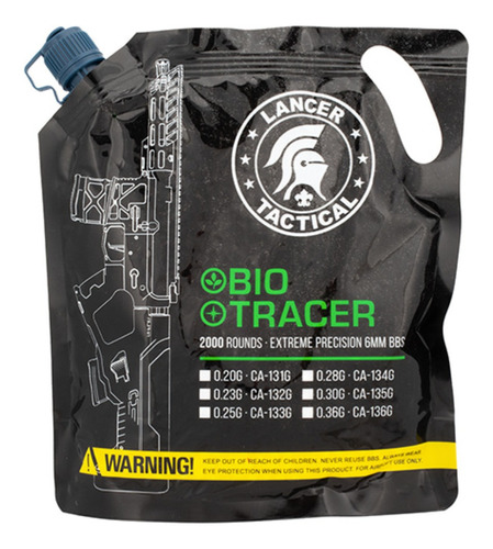 Bbs Lancer Tactical 6mm 23gr Biodegradables 2000pz Xchws P