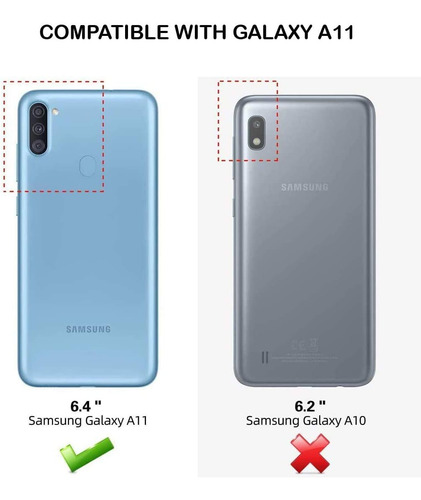 Funda Silicona Tpu Suave Carcasa Para Galaxy A11/m11+mica Transparente Samsung Galaxy A11/m11