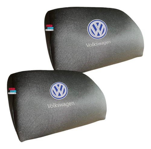 Par De Cojines Almohadillas Logo Vw Polo 2014 Negro