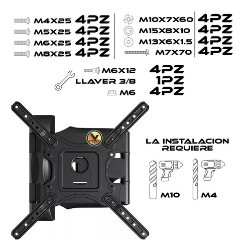 Soporte Base Con Brazo Tv Pantalla Monitor 32-60 Pulgadas