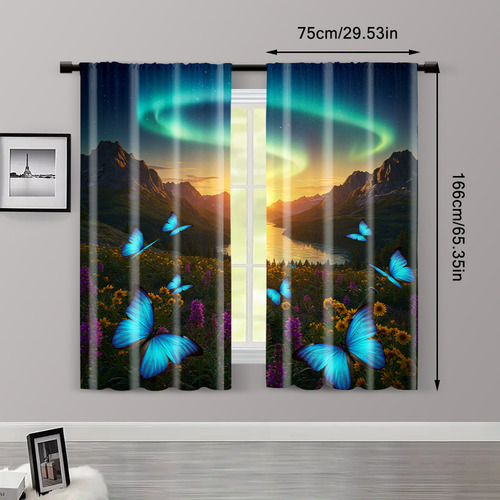 2 Cortinas Para Ventanas, Nubes Y Suaves, Solo Para Clima Ár