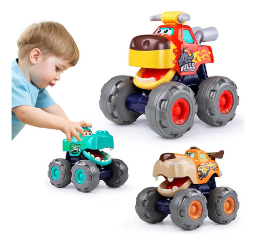 Juego De Coches Niños Camión Monstruo Ruedas Grandes