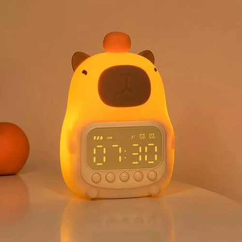 Fe Hermoso Despertador De Silicona Capivara, Luz Nocturna