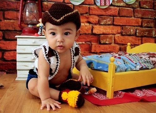 Imagem 6 de 6 de Conjunto Newborn De Crochê Woody - Toy Story - Art Crochê