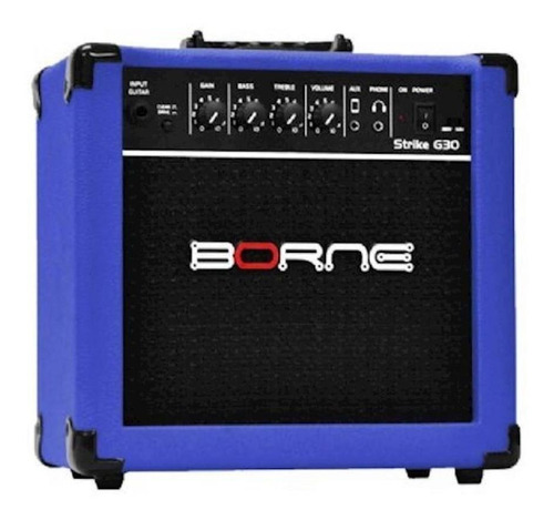 Cubo Amplificador Guitarra Strike G30 Borne Cor Azul 110V/220V