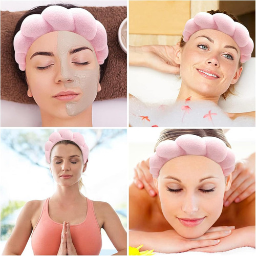 Kit 6pzs Diademas Para Maquillaje Y Muñequeras Skincare Spa
