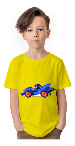 Polera Niños Sonic Hedgehog Carro Speed Star Algodon Wiwi D