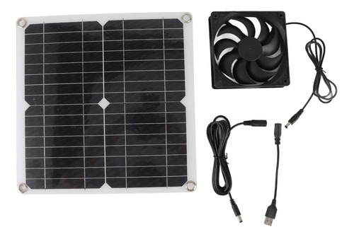 Kit Ventilador Panel Solar Ligero Usb 12 W Generacion