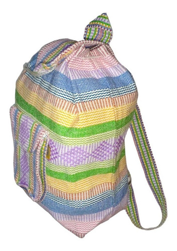 Mochilas Coloridas Mexicanas, Mxtzc-001, 1 Pza, 10kg, Rosa/a Color Rosa/ Amarillo/ Verde