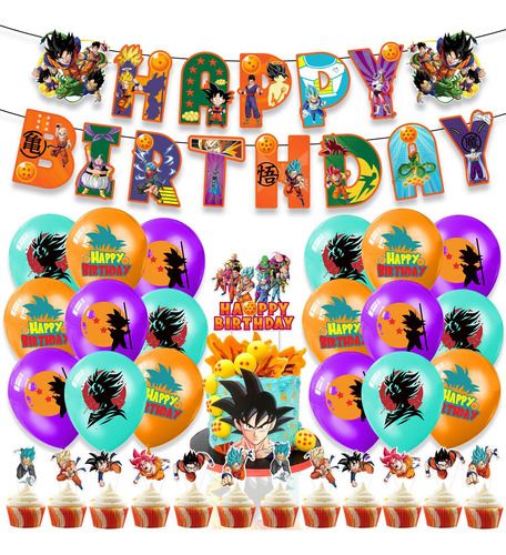 Kit De Decoración De Cumpleaños De Globos D/dragon Ball