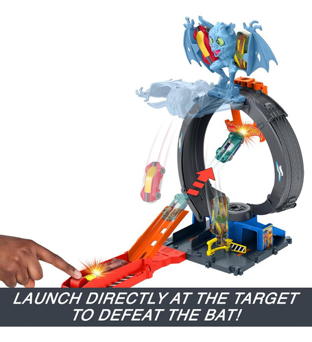 Juego De Pista Hot Wheels City Ataque Murciélago Con Loop