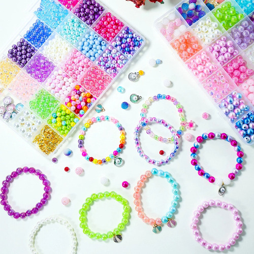 Kit De Miçangas Coloridas Para Pulseira Diy