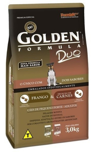 Imagem 1 de 1 de Ração Golden Para Cães Duo Frango E Carne Mini Bits 3kg