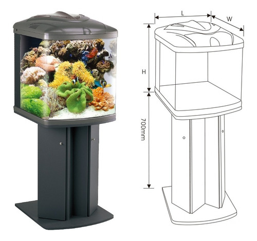 Imagen 3 de 7 de Kit Acuario Boyu Tl550 128lts Marino Con Gab