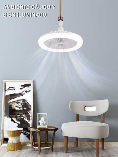 Ventiladores Techo Fan Con Luz Foco Lampara Control Remoto